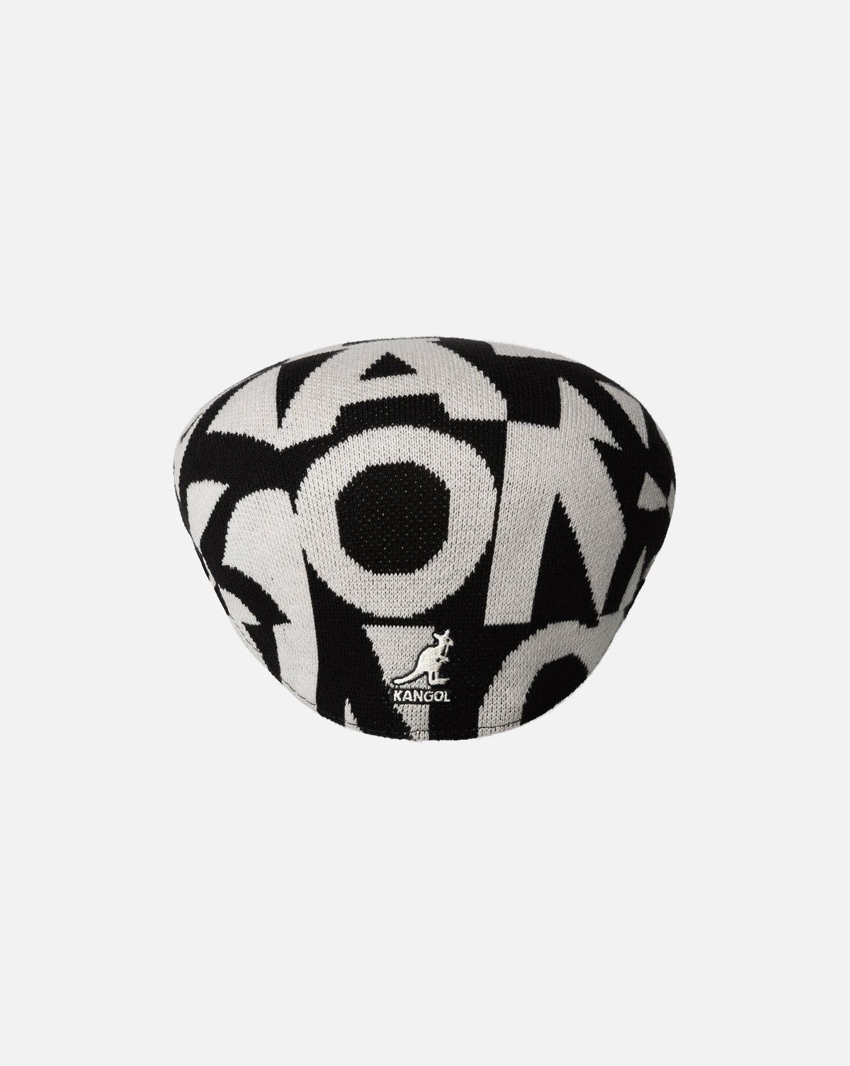 Kangol Superfan 504 patterned flat cap in black, view 2
